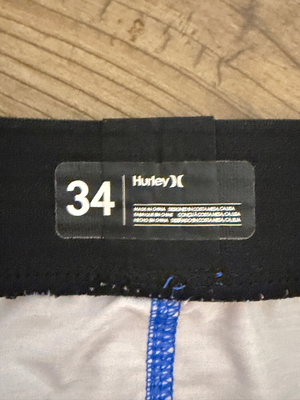 Hurley USA 🇺🇸 Olympic board shorts Black Waistband Label with White Print - Picture 2 of 10